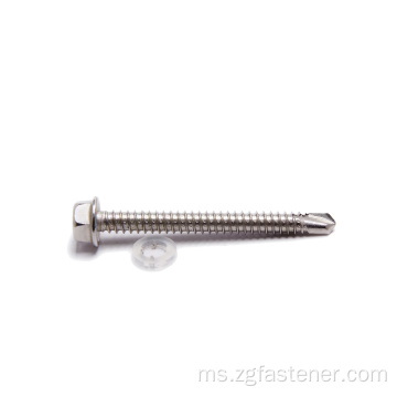 Flange Head Drilling Screws Thread Benang Penuh Skru